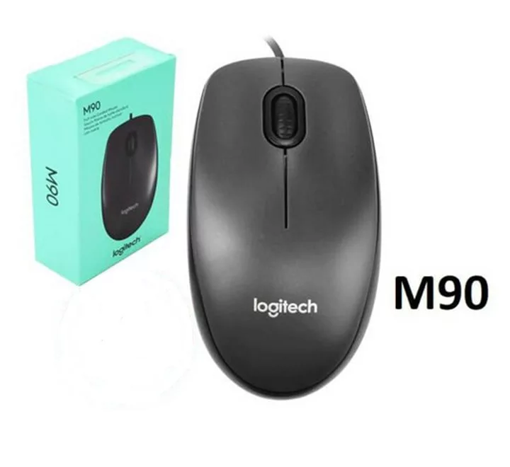 Logitech Souris Mouse M90 - Souris filaire en USB - ambidextre - capteur optique 1000 dpi - 2 boutons - Compatible Windows 7/8/10/11