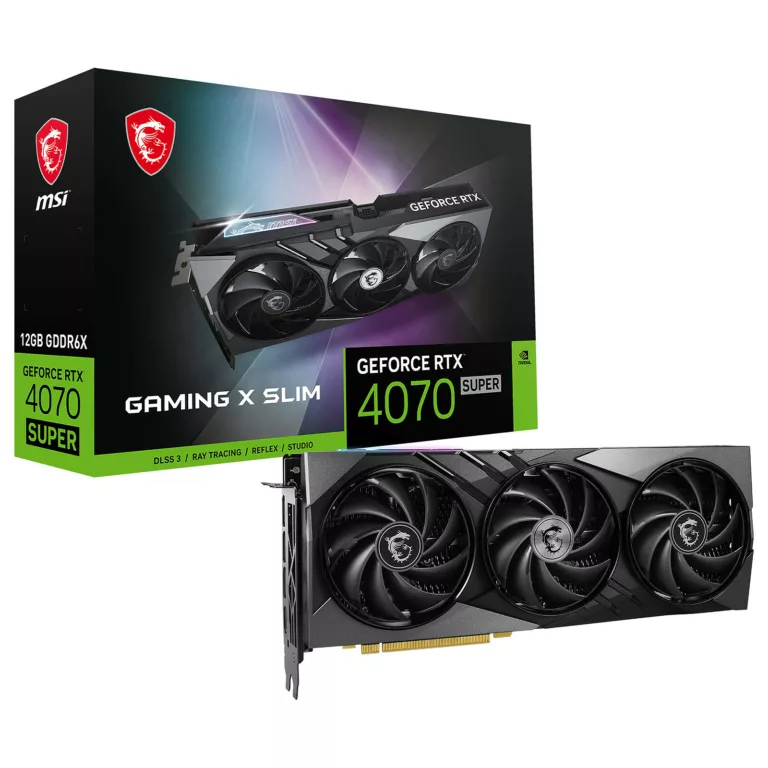 MSI GeForce RTX 4070 SUPER 12G GAMING X SLIM 12 Go GDDR6X - HDMI/Tri DisplayPort - DLSS 3 - PCI Express (NVIDIA GeForce RTX 4070 SUPER)