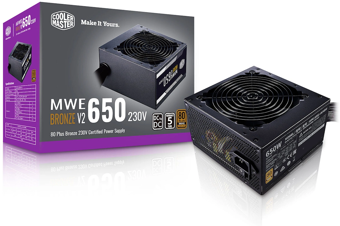 Alimentation ATX Cooler Master MWE Bronze V2 230V - 650W - MPE-6501-ACABW-BEU