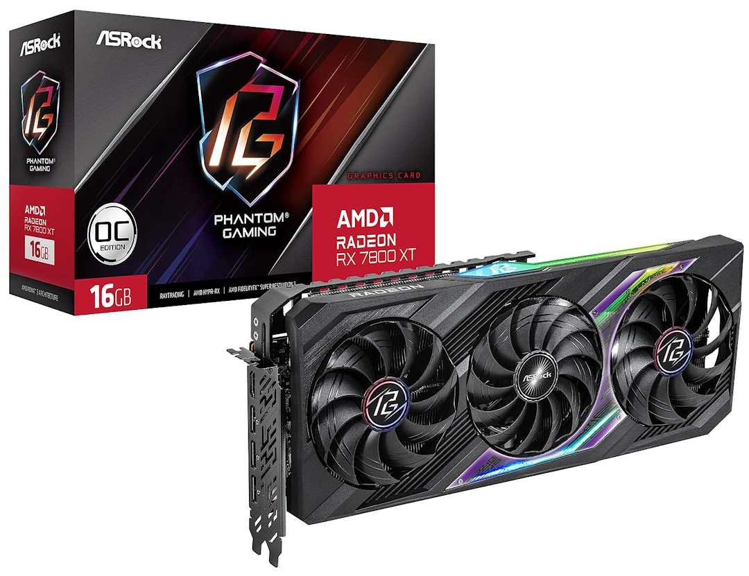 Carte Graphique AMD ASRock Radeon RX 7800 XT Phantom Gaming OC 16Go