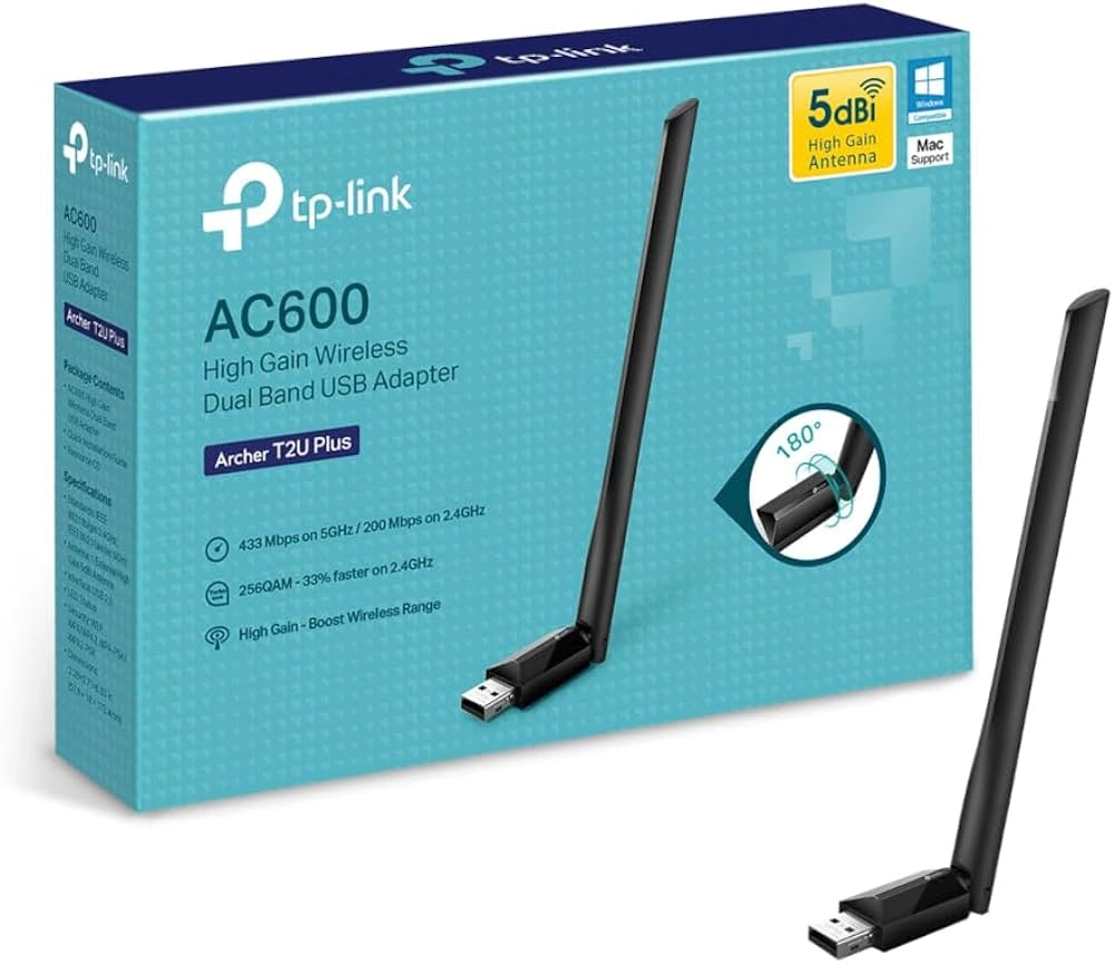 TP-Link Archer T2U Plus - Adaptateur USB WiFi bi-bande AC 600