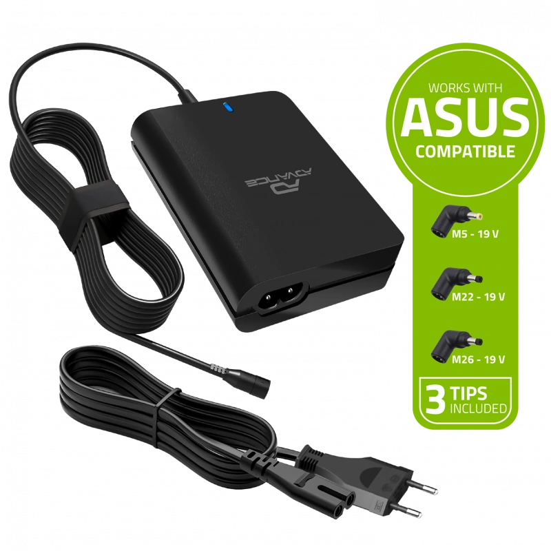 Advance PowerUp 90W ASUS (CHG-090AS) Chargeur 3 embouts pour PC portable ASUS (90W)