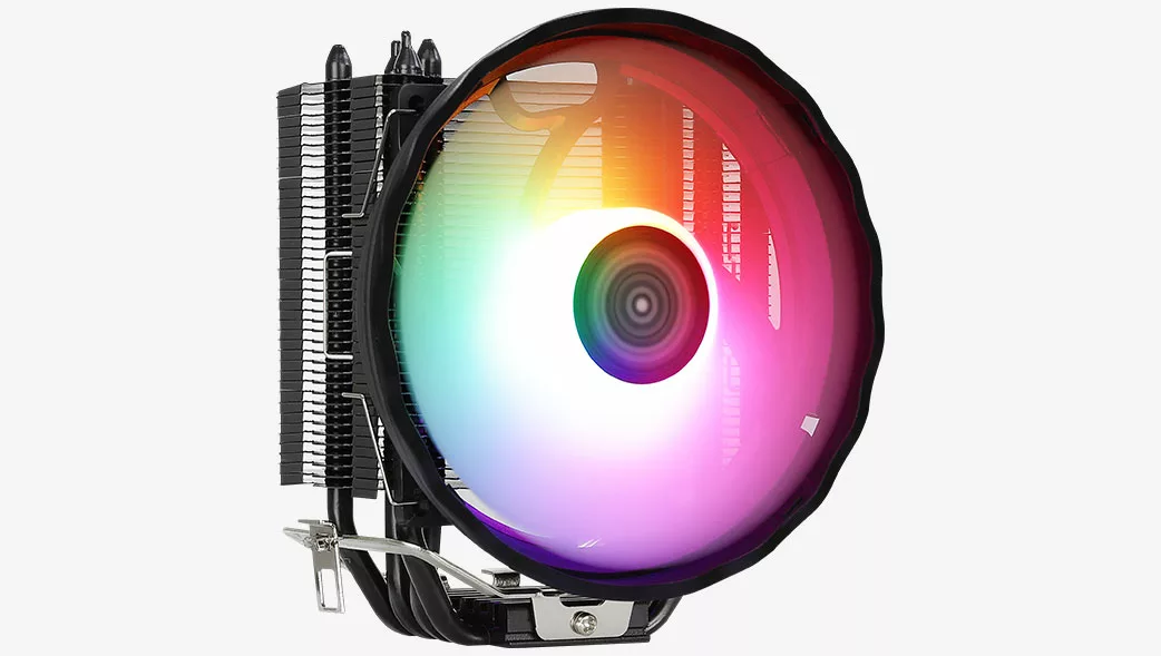 Ventirad processeur Aerocool Rave 4 RGB en 12Cm pour INTEL LGA1200/115X/775/1700 et AMD AM5/AM4/AM3+/AM3/AM2+/AM2/FM2/FM1