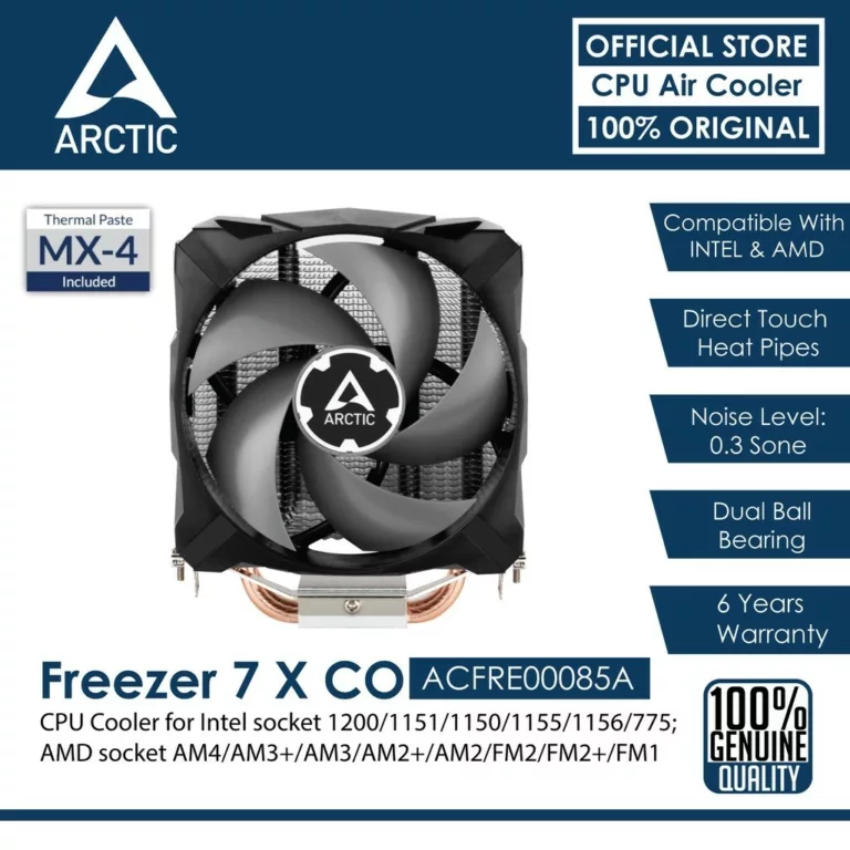 Ventilateur processeur Arctic Freezer 7 X Continuous Operation (Noir) - ACFRE00085A en 12Cm pour INTEL LGA1200/115X/775/1700 et AMD AM5/AM4/AM3+/AM3/AM2+/AM2/FM2/FM1