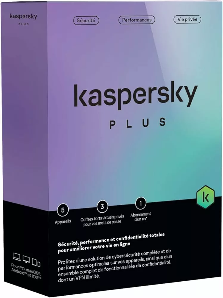 Kaspersky Plus - 5 appareils / 1 an