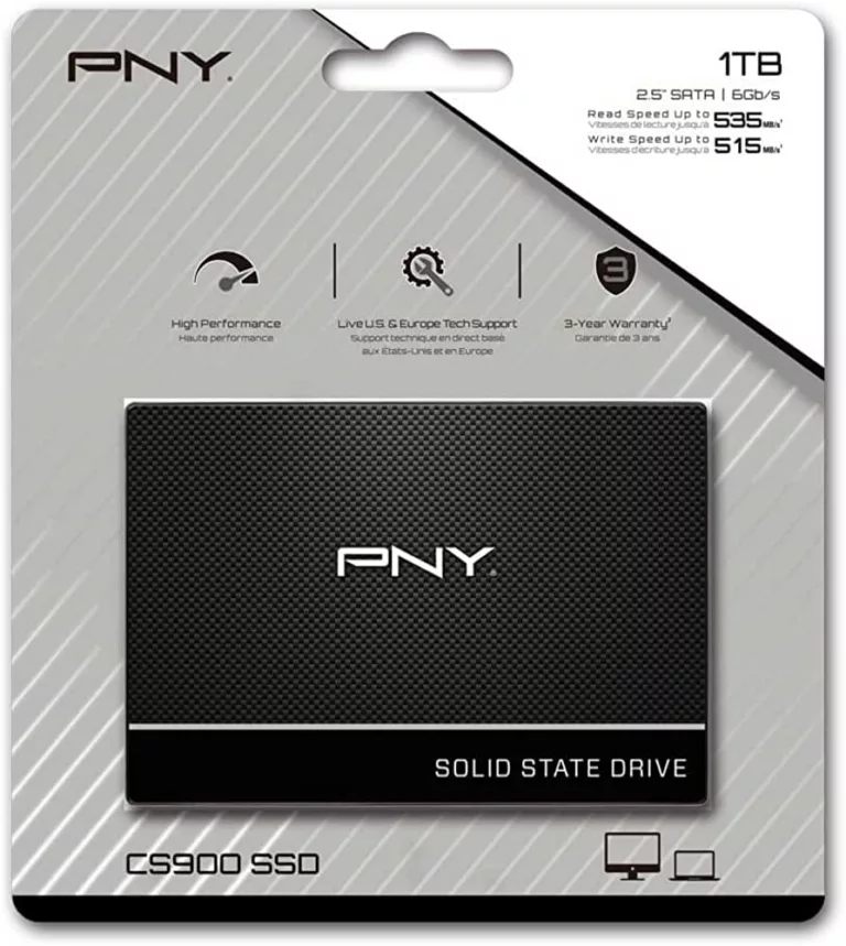 PNY CS900 SSD Interne SATA III, 2.5 Pouces, 1To, 1000Go Vitesse de Lecture jusqu'à 535MB/s